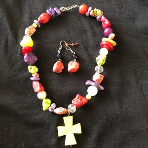 Handmade necklace and earrings